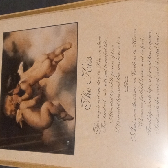 Angels Picture In Gold Color Frame - Picture 3 of 5